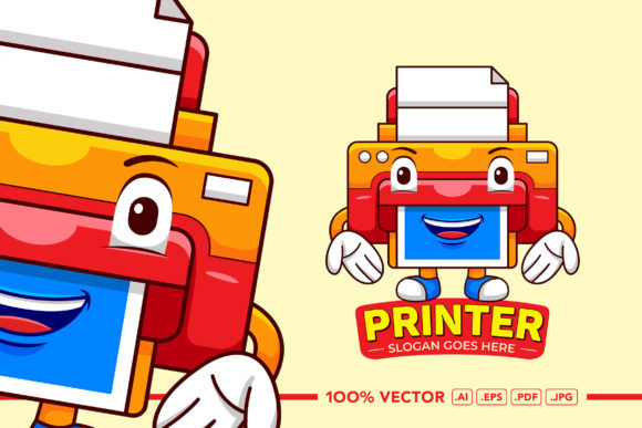 Charming Printer Mascot: Your Vector Branding Solution