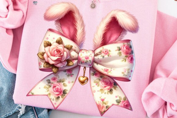 Easter Bow Roses PNG Bunny Ears