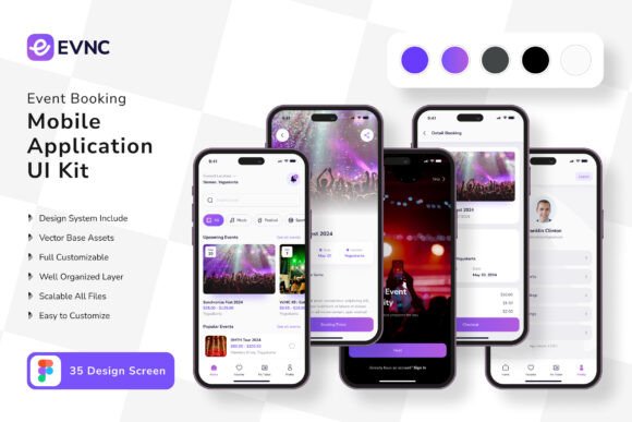 Event Booking App Mobile UI KIT: Streamline Your Design Process