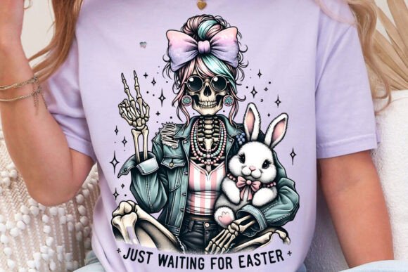Just Waiting Easter Bunny PNG Skeleton