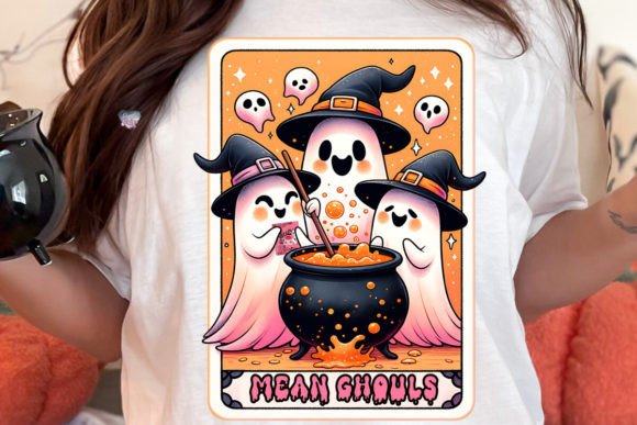 Mean Ghouls PNG Witchy Ghost Tarot Card