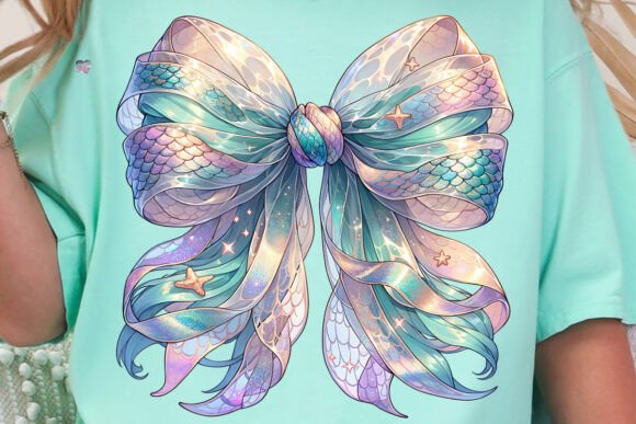 Mermaidcore Coquette Bow PNG Y2K: Your Instant Design Gem