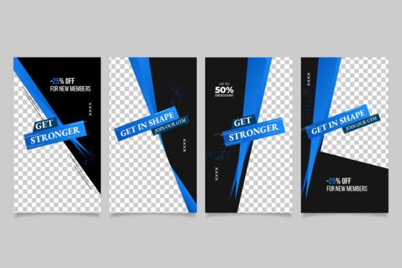 Modern Fitness Center Instagram Stories Design Template