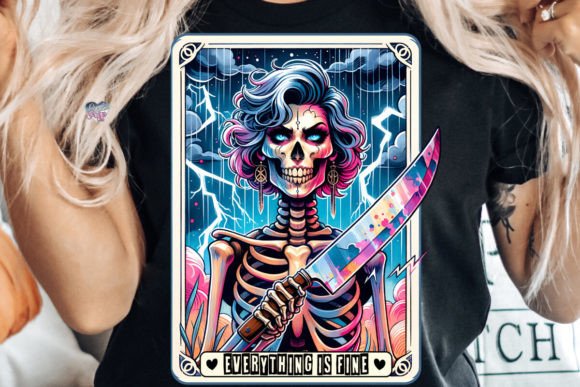 Mom Tarot Card PNG: Everything is Fine Design