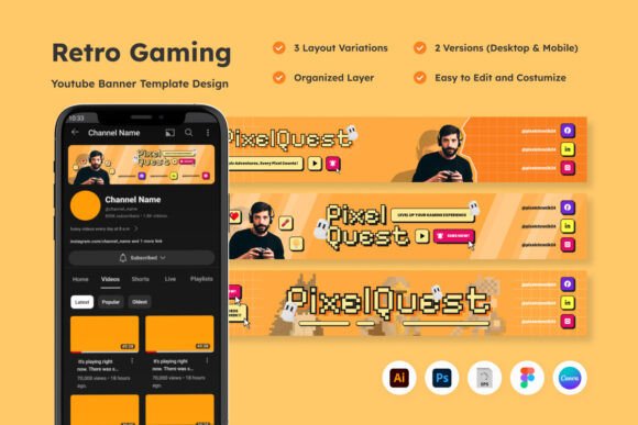 Retro Gaming YouTube Banner: Your Channel's New Look