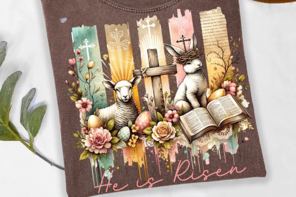 Vintage Easter PNG He is Risen