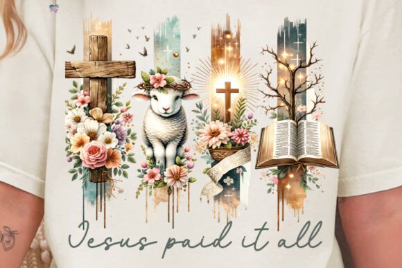 Vintage Religious Easter PNG Jesus Paid
